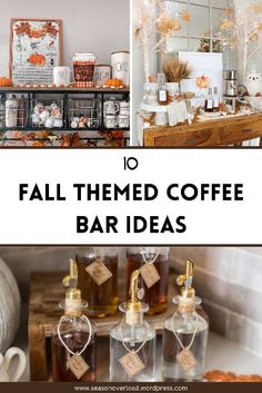 fall themed coffee bar ideas with text overlay