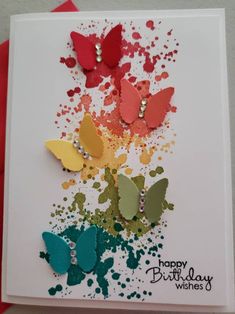 a birthday card with butterflies on it