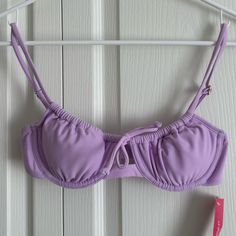 Bought From Target By My Sis, But Never Worn. Very Cute And Cup Size Is Probably B. Drawstring Front And Adjustable Straps With Back Clasp. Bundle Two Or More Items And Get Discounted Shipping!! Purple Underwire Swimwear For Summer, Purple Underwire Summer Swimwear, Summer Purple Seamless Bra, Purple Bra-friendly Swimwear For Summer, Bra-friendly Purple Swimwear With Underwire, Purple Underwire Swimwear, Bra-friendly, Purple V-neck Top With Built-in Bra, Purple Underwire Swimwear, Bra Friendly, Purple Bra-friendly Underwire Swimwear