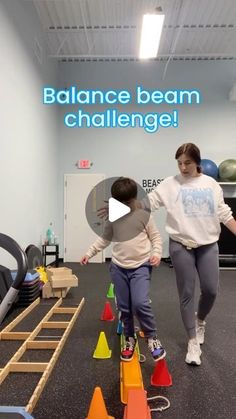 More Than A Gym on Instagram: "Balance beam challenge! Tandem stepping on the balance beam while visually scanning for cones to tap with one foot for an added single leg balance challenge! 👣  #morethanagym #pediatricpt #pedipt #pediatricphysicaltherapy #physicaltherapy #balancebeam #balance #kidsactivity #kidsactivities #childdevelopment #newyorkmom" Preschool Physical Education Activities, Balance Exercises For Kids, Sports Activities For Preschool, Balance Beam Activities, Kid Exercises, Balancing Activities