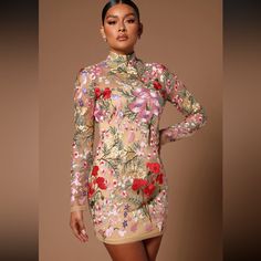 Beautiful Sheer/Mesh Floral Embroidered Dress. New, Never Worn Without Tags Sheer Embroidered Dress, Cute Cocktail Dresses, Embroidered Mini Dress, Embroidered Pants, Lace Pants, Purple Mini Dresses, Crochet Mini Dress, Floral Embroidered Dress, Fashion Nova Dress