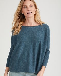 Cashmere Cropped Sweater Relaxed Fit Cashmere Tops For Fall, Casual Oversized Cashmere Tops, Boxy Long Sleeve Tops For Fall, Blue Casual Cashmere Tops, Casual Blue Cashmere Top, Garnet Hill, Slim Jeans, Sweater Weather, Cropped Sweater