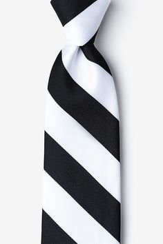 Black & White Stripe Tie Distinguished Gentleman, Mens Neckwear, Wedding Color Inspiration, Black White Wedding, Mens Neck Ties, Striped Tie, Tie Accessories, Suit And Tie, Bold Fashion