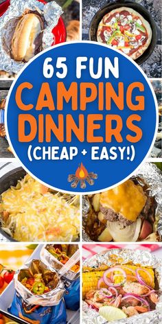 easy campfire dinners camping meals Cheap Camping Meals Budget, Simple Camping Meals Families, Camp Grill Meals, Cabin Supper Ideas, Camp Friendly Meals, Camping Easy Food Ideas, Simple Camping Dinners, Easy Dinners For Camping Families, Dinner Ideas For Camping Easy Meals