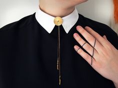 Circle Bolo Tie TROLLOP Small Bolo Tie Necklace Circle - Etsy Subversive Clothing, Queer Formal, Tie Women Outfit, Bolo Tie Women, Brown Vintage Dresses, New Balance Suede, Sandgrens Clogs, Student Outfit