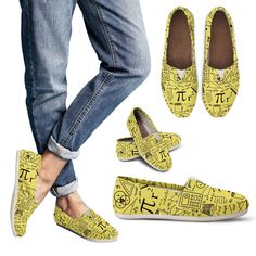 women's slip on shoes with cars and trucks printed on the front, side, and back