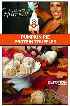 pumpkin pie protein truffles are on display