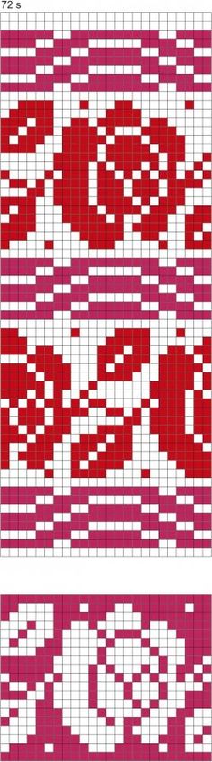 the cross stitch pattern is shown in red and white, with words that spell out love