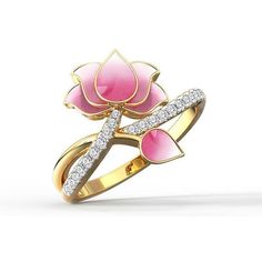 Intertwine Lotus Diamond Ring Gold Engagement And Wedding Ring, Pink Lotus Flower, Lotus Flower Ring, Engagement And Wedding Ring, Lotus Ring, Lotus Necklace, Buy Jewellery Online, Indian Jewellery Design Earrings, Pink Lotus