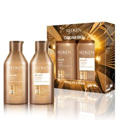 All Soft Duo Holiday Gift Set | Redken Softer Hair, Rough Hair, Redken All Soft, Redken Hair Products, Holiday Gift Sets, Brittle Hair, Holiday Set, Treated Hair, Shampoo Conditioner