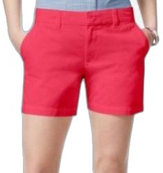 Tommy Hilfiger Summer Shorts With Pockets, Tommy Hilfiger Shorts With Pockets For Summer, Tommy Hilfiger Summer Bottoms With Pockets, Tommy Hilfiger Shorts With Pockets, Casual Red Bermuda Shorts For Summer, Tommy Hilfiger Cotton Shorts, Red Bermuda Shorts For Spring, Spring Bermuda Shorts In Red, Red Shorts With Short Inseam