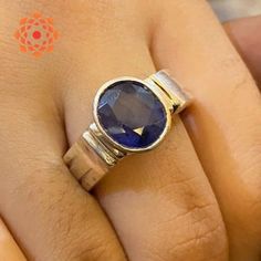 "Genuine Blue Sapphire Ring / Astrology Purpose 925 Solid Silver Ring/ Neelam Gemstone Rings For Men's And Women's Product  : Ring Gemstone : Blue Sapphire (Neelam) Stone Size :  3.70 ct- 10 ct. (4 to 11 Ratti) Metal :925 Solid Silver Natural Certified Blue Sapphire/ Neelam Silver Astrology Ring For Men And Women . The product in display is a Gemstone and it is finished in an attractive Blue color. The Blue Sapphire Gemstones popularly known as Neelam is the stone of Saturn (Shani) and is widely known for its power of ensuring success in every sphere of life. In other words we can say that Neelam stones are used to help wearer propelling towards happiness and fulfillments. Treatment has been done and given to enhance its quality it is well effective as astrological purpose. This fashionabl Fusion Style Blue Sterling Silver Rings, Blue Sterling Silver Fusion Rings, Neelam Stone, Ring Man, Mens Rings, Artisan Rings, Blue Sapphire Ring, Ring For Men, Handmade Rings