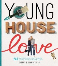 the young house love book cover with two people standing next to each other and holding keys