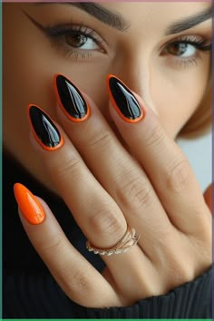 Decorating your nails for Halloween is a fun way to embrace the spooky season. This post contains 29 different Halloween nail designs you can create at home. Ideas, black, designs, art, cute, Disney, spooky, unique, simple, short, subtle, art, acrylic, almond, orange, easy Uñas Ideas, Halloween Nails Easy, Peach Nails, Her Nails, Makijaż Smokey Eye, Black Nail, Halloween Nail Designs, Elegant Nails, Fancy Nails