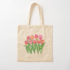 100% cotton reusable shopping carry bag with digital print on one side. Spring Shopping Canvas Cotton Bag, Spring Cotton Canvas Shopping Bag, Spring Cotton Canvas Gift Bag, Rectangular Cotton Canvas Bag For Spring, Spring Rectangular Cotton Canvas Bag, Tulip Bag, Cotton Tote Bag, Carry Bag, Carry On Bag