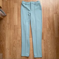 Teal Pleated Dress Pants, Can Be Dressed Up Or Down. Light And Stretchy Material. Fitted Light Blue Trousers, Fitted Light Blue Straight Pants, Forever 21 High-waisted Pants For Spring, Forever 21 High-waisted Spring Pants, Trendy Light Blue Bottoms For Workwear, Chic Stretch Pants From Forever 21, Chic Stretch Pants By Forever 21, Forever 21 High-waisted Stretch Pants, Forever 21 Stretch High-waisted Pants