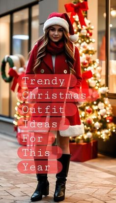 Festive Christmas Outfit, Outfits For Short Women, Christmas Dress Up, Xmas Outfits, Midi Skirt Outfit, Christmas Trends