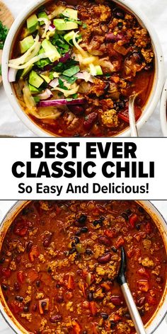 Best chili recipe Chili Best Ever, Yummy Chilli Recipes, Best Easiest Chili Recipe, Chili Recipe With Bell Pepper, Chile Soup Recipes, Healthy Red Chili, Fodmap Chili Recipe, Insta Pot Chili Easy, Chili Recipes Best