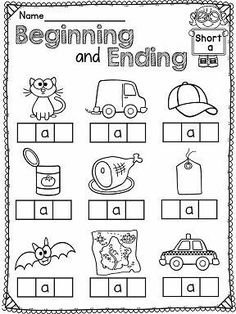 beginning and ending worksheet with pictures