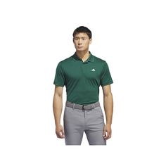 Built for performance, this men's adidas golf polo shirt takes you from tee-off to final putt in total comfort so you can focus on your game. Click on this MEN'S GUIDE to find the perfect fit and more!Click on this MEN'S GUIDE to find the perfect fit and more! FEATURES Button front Moisture-wicking, odor resistant, cooling, breathable, lightweight Pique fabric has sheen and stretch Short sleevesFIT & SIZING Regular fitFABRIC & CARE 100% recycled polyester Machine wash ImportedSUSTAINABILITY FEAT Adidas Short Sleeve Golf Tops, Golf Polo Shirt With Three Stripes, Adidas Short Sleeve Tops For Golf, Adidas Moisture-wicking Polo Shirt For Golf, Adidas Sporty Golf Polo Shirt, Green Polo Collar T-shirt For Golf, Sporty Green Golf T-shirt, Adidas Golf, Putt Putt