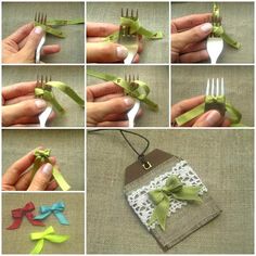 how to make a ribbon bow with scissors and paper clips - step by step instructions