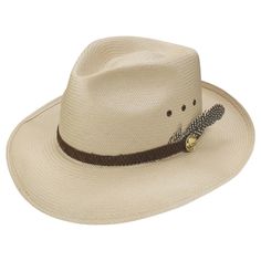 Stetson Trailblazer – Straw Fedora Hat (Closeout) - Hatcountry Handwoven Adjustable Western Fedora, Handwoven Western Fedora With Flat Brim, Western Straw Fedora With Woven Detail, Natural Woven Western Fedora, Stetson Open Road Straw Hat, Straw Fedora Hat, Straw Fedora, Fedora Hat, Hat Band