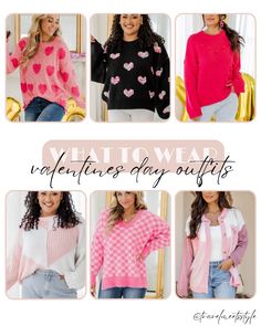 Sharing some cute and casual Valentines day outfit ideas! #heart #valentinesday #valentinesdayoutfits #pink Valentines Day Outfit Ideas, Pom Pom Sweater