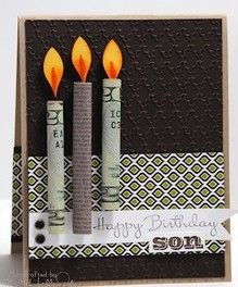 a birthday card with two candles on it