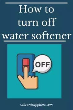 a hand clicking the button to turn off water softener