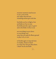 a yellow background with a poem written in it