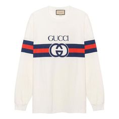 Gucci Interlocking G Cotton T-Shirt 'White' 581903-XJET2-9095 Gucci Sporty Sweatshirt With Logo Detail, Gucci Sporty Sweatshirt For Fall, Sporty Gucci Long Sleeve Sweatshirt, Sporty Long Sleeve Gucci Sweatshirt, Gucci Cotton Sweatshirt With Logo, Gucci Cotton Sporty Sweatshirt, White Tops With Logo For Fall, White Tops With Logo Detail For Fall, Gucci Tops With Logo Detail For Streetwear