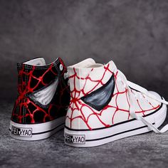 Spider Man sneakers Peter Parker high top hand painted shoes black tennis shoes Spider canvas shoe If you need the Child's size please contact me I use High quality original shoes About the size Please check the size chart in detail Shoes are hand drawn and require some preparation time. I will provide the tracking number after the shipment. When you first wash it, please soak it in saltwater for 10 minutes.  Avoid using hard brushes to rub patterns.Don't dry in the strong sun！ If you want to customize any pattern, please contact me！ Black Converse Drawing On Shoes, Spider Man Sneakers, Marvel Shoes Painted, Painting Ideas On Shoes, Painting On Shoes Ideas, Things To Paint On Shoes, Spider Man Craft, Converse Custom Art, Hand Painted Shoes Diy