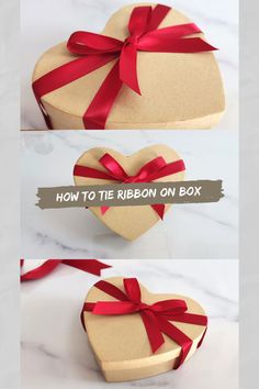 how to tie ribbon on a heart shaped box