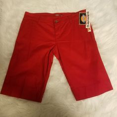 Red Dickies Shorts Pockets In Front And Back Button Zipper Closure Brand New With Tags Red Cotton Bottoms With Button Closure, Red Casual Shorts, Casual Red Short Pants, Red Button Closure Bottoms For Summer, Summer Red Bottoms With Button Closure, Red Summer Bottoms With Button Closure, Red Short Cotton Pants, Red Spring Shorts, Dickies Shorts