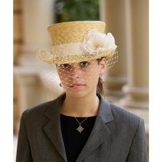 Get ready to say "I do" in style with this beautiful Bridal Straw Top Hat with Net.  Perfect for the boho bride looking for a romantic and unique headpiece to top off her wedding day look. This women's wedding accessory features delicate netting that adds a touch of vintage charm to your ensemble.  Whether you're walking down the aisle or dancing the night away, this elegant hat is sure to make you feel like a princess. Elevate your bridal style and make a statement on your special day with this Boho Wedding Accessories, Bridal Hats, Elegant Hat, Accessories Boho, Bridal Hat, Elegant Hats, Wedding Accessory, Wedding Hats, Wedding Headpiece