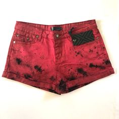 This City Red + Black Tie Dye Shorts Awesome + Super Edgy Washed Red + Black Tie Dye Shorts. Cuffed With Studded Detail At The Back Pocket. Classic Button + Zip Fly Closure. 98% Cotton/ 2% Spandex. Machine Wash. Nwt. Women’s Sizes: 28, 29, 30 Edgy Red Bottoms With Pockets, Red High Rise Bottoms For Summer, High Rise Red Bottoms For Summer, Trendy Fitted Red Shorts, Red High Rise Summer Shorts, Red High Rise Shorts For Summer, High Rise Red Shorts For Summer, Edgy Red High-waist Bottoms, High-rise Red Summer Shorts