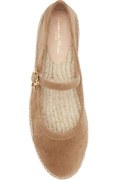 Gianvito Rossi Espadrille Mary Jane Ballet Flat (Women) | Nordstrom Chic Suede Espadrilles With Woven Sole, Ankle Strap Espadrilles With Buckle Closure, Chic Suede Slip-on Espadrilles, Closed Toe Suede Espadrilles, Chic Suede Closed Toe Espadrilles, Chic Leather Espadrilles With Buckle Closure, Chic Closed Toe Espadrilles With Buckle Closure, Chic Suede Espadrilles With Flat Heel, Chic Leather Ankle Strap Espadrilles