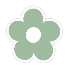 a green flower sticker on a white background