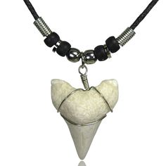 a necklace with an animal's teeth on it