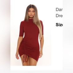 Fashion Nova Dress, Never Worn, Small, Red Burgundy Fitted Mini Dress With Short Sleeves, Fitted Burgundy Mini Dress With Short Sleeves, Spring Stretch Burgundy Dress, Burgundy Stretch Dress For Spring, Burgundy Mini Dress For Spring, Spring Burgundy Mini Dress, Stretch Burgundy Mini Dress, Burgundy Stretch Mini Dress, Stretch Mini Length Burgundy Dress