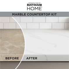 marble countertop kit before and after cleaning