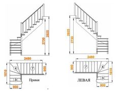 stairs and railings with measurements