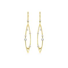 14K Yellow Gold Celestial Drop Earrings with 0.34 Carats (total weight) of Diamonds. The earrings measure approximately 2 1/16" in total length. Fine Jewels, Diamonds, Yellow Gold, White Gold, Rose Gold, Drop Earrings, Ring, Yellow, Gold