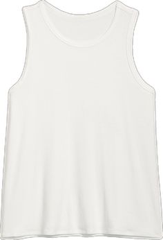 Casual White Tank Top With Ribbed Neckline, White Crew Neck Tank Top With Ribbed Neckline, White Tank Top With Ribbed Crew Neck, White Tank Top With Ribbed Neckline, White Sleeveless Tank Top With Ribbed Neckline, White Crew Neck Tank Top For Layering, Spring White Tank Top With Ribbed Neckline, White Muscle Tee For Spring Layering, Summer Sleeveless Tank Top With Ribbed Neckline