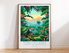 a poster with the words tortiguaero on it in front of a white wall