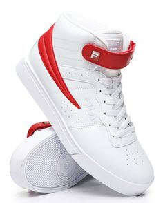 Men's Fila High Top Basketball Shoes. Line up at the key and make your best shot with the Fila Vulc 13 Mid Plus sneakers on your feet! A midrise design combines with a lace-up front, throwback silhouette, and plush comfort to give you a pair of comfy sneaks you'll love. Pair the Vulc 13 Mid Plus with basketball shorts when you're on the court, or wear with denim or sweats for a laid-back casual vibe. LIMITED EDITION COLOR POP AVAILABLE IN RED, NAVY OR SILVER PLEASE CHOOSE YOUR COLOR! Cushioned r Sports High-top Lace-up Sneakers With Red Sole, Red Sole High-top Lace-up Sneakers For Sports, Lace-up High-top Sneakers With Red Sole For Sports, Lace-up Basketball Shoes With Red Sole For Light Sports, White Lace-up Basketball Shoes, High-top White Basketball Shoes With Elastic Laces, White High-top Basketball Shoes With Elastic Laces, White Skate Shoes With Elastic Laces, White Lace-up Skate Shoes With Elastic Laces