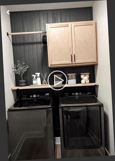 a washer and dryer in a small room