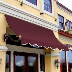 an awning on the outside of a building