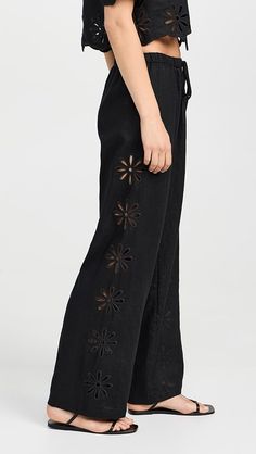 RAILS Emmie Pants | Shopbop Chic Bottoms With Cutwork Hem For Spring, Chic Spring Bottoms With Cutwork Hem, Spring Bottoms With Cutout Details, Casual Summer Bottoms With Cutwork Hem, Chic Cutout Bottoms For Spring, Casual Spring Bottoms With Cutwork Hem, Casual Eyelet Bottoms For Summer, Rails Clothing, California Cool