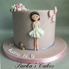 Ballerina Birthday Cake, Fondant Girl, Toddler Birthday Cakes, Cake Designs For Girl, Party Birthday Cake, Birthday Cake Designs, Birthday Party Princess